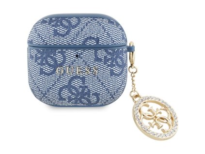 55086 guess 4g strass charm collection gua4p4e4cdb ochranne puzdro so vzorom 4g a kamienkami pre apple airpods 4 modre