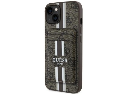 58614 guess cardslot 4g stripes magsafe kryt pre iphone 15 hnedy