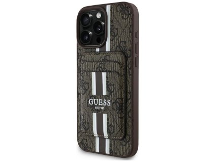 58620 guess cardslot 4g stripes magsafe kryt pre iphone 16 pro max hnedy