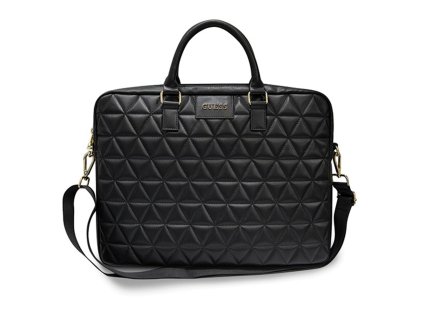 48606 guess computer bag quilted gucb15qlbk taska na 15 notebook presivany dizajn mosaique odnimatelny a nastavitelny ramenny popruh cierna