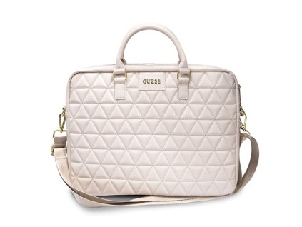 48609 guess computer bag quilted gucb15qlpk taska na 15 notebook presivany dizajn mosaique odnimatelny a nastavitelny ramenny popruh ruzova