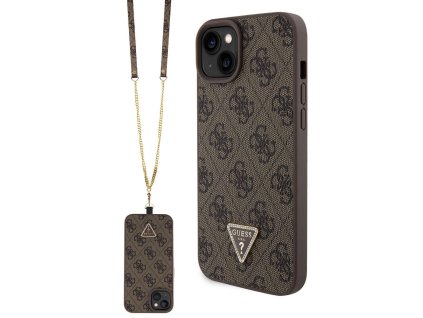 43011 guess crossbody puzdro 4g s kovovym logom na iphone 15 plus guhcp15mp4tdscpw hnede