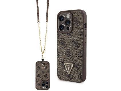 43005 guess crossbody puzdro 4g s kovovym logom na iphone 15 pro guhcp15lp4tdscpw hnede