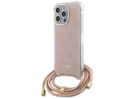 44877 guess crossbody puzdro s 4g potlacou a snurkou na iphone 15 pro max guhcp15xhc4sep ruzove