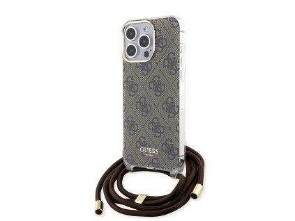 44874 guess crossbody puzdro s 4g potlacou a snurkou na iphone 15 pro max guhcp15xhc4sew hnede
