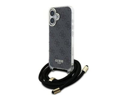 46755 guess crossbody puzdro s 4g potlacou a snurkou na iphone 16 guhcp16shc4sek cierne