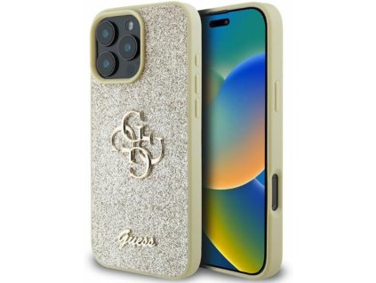 45918 guess glitter fixed big 4g kryt na iphone 16 pro guhcp16lhg4sgd zlaty