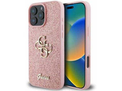 45927 guess glitter fixed big 4g kryt na iphone 16 pro guhcp16lhg4sgp ruzovy