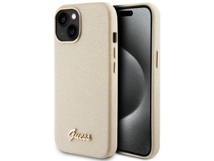 46464 guess glitter glossy script kryt na iphone 15 guhcp15spgmcsd trblietava bezova