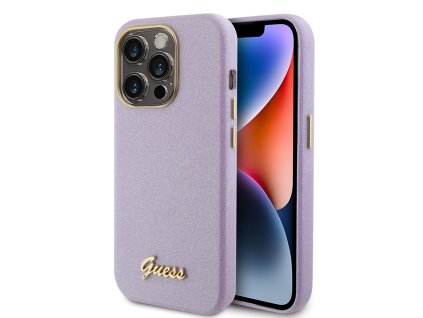 44325 guess glitter glossy script kryt na iphone 15 pro guhcp15lpgmcsl svetlofialova