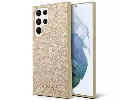 54939 guess glitter script guhcs24lhggshd trblietavy ochranny kryt so script logom pre samsung galaxy s24 ultra zlaty
