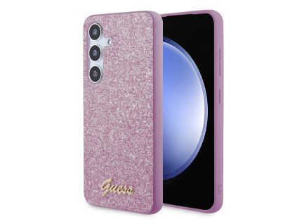 48045 guess glitter script guhcs24shggshu kryt na samsung galaxy s24 fialovy