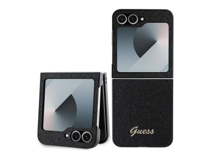 49065 guess glitter script guhczf6hggshk ochranny obal samsung galaxy z flip6 cierny