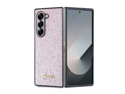 49062 guess glitter script guhczfd6hggshp ochranny obal samsung galaxy z fold6 ruzovy