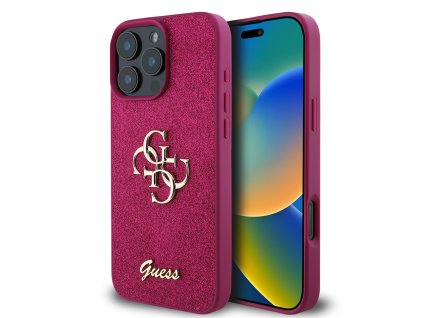 46572 guess glitter script big 4g kryt na iphone 16 pro guhcp16lhg4sgu fialovy