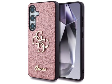 54678 7 guess glitter script big 4g logo guhcs25shg4sgp kryt pre samsung galaxy s25 ruzovy