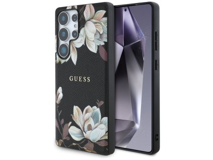 54714 guess grained flowers magsafe guhms25lpgnmplmk kryt pre samsung galaxy s25 ultra cierny
