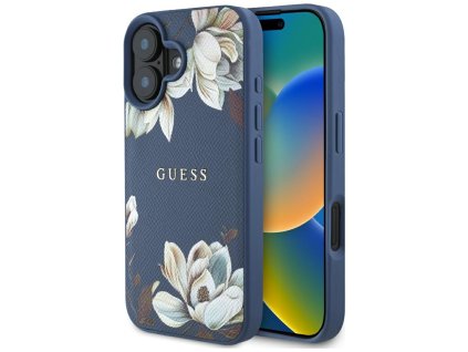 58578 guess grained flowers magsafe kryt pre iphone 16 modry