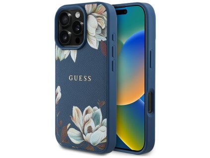 58590 guess grained flowers magsafe kryt pre iphone 16 pro max modry