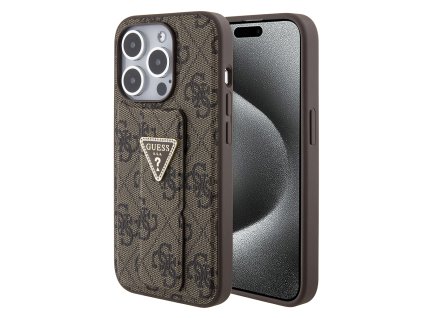 45288 guess grip stand 4g triangle strass kryt na iphone 15 pro guhcp15lpgs4tdw hnedy