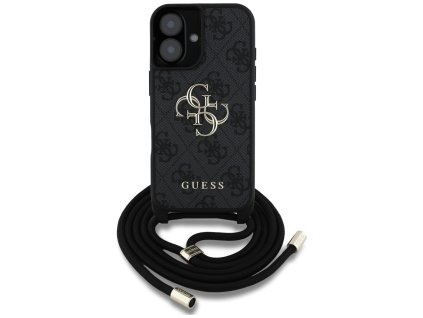 58536 guess hardcase 4g big logo kryt so snurkou pre iphone 16 cierny