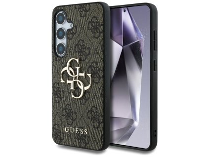 55518 guess hardcase 4g big metal logo guhcs25m4gmgbr ochranny kryt s velkym kovovym 4g logom pre samsung galaxy s25 plus hnedy