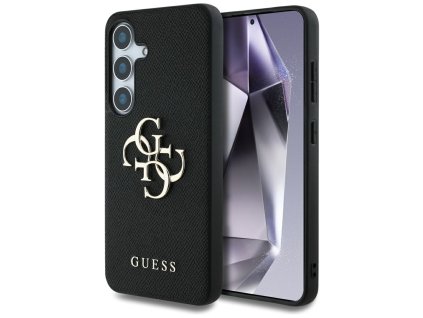 54651 guess hardcase 4g grained big and classic logo guhcs25mpgt4mbk kryt pre samsung galaxy s25 plus cierny