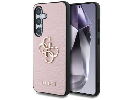 54654 guess hardcase 4g grained big and classic logo guhcs25mpgt4mbp kryt pre samsung galaxy s25 plus ruzovy