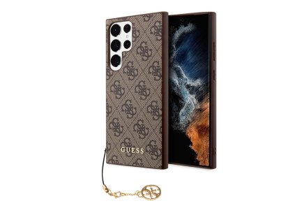 56394 guess hardcase 4g charms collection guhcs24lgf4gbr ochranny kryt s 4g vzorom a priveskom pre samsung galaxy s24 ultra hnedy
