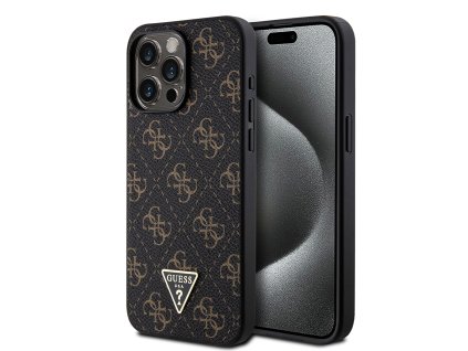 52896 guess hardcase 4g triangle metal logo puzdro guhcp15xpg4gpk pre iphone 15 pro max cierne black