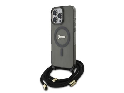42666 guess iml crossbody cord script magsafe guhmp16lhctsgnsk puzdro pre iphone 16 pro cierna