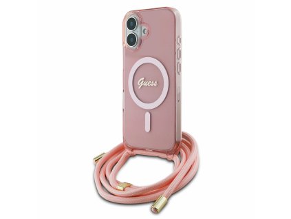 42669 guess iml crossbody cord script magsafe guhmp16shctsgnsp puzdro pre iphone 16 ruzova