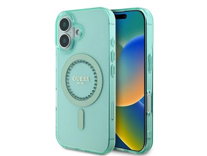 44415 guess iml kryt s kamienkami a magsafe na iphone 16 plus guhmp16mpftdten zeleny