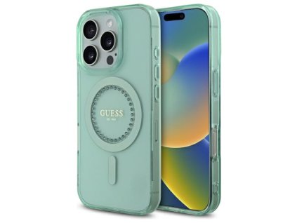 44406 1 guess iml kryt s kamienkami a magsafe na iphone 16 pro guhmp16lpftdten zeleny