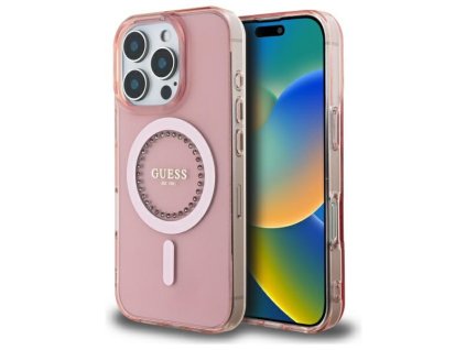 44409 1 guess iml kryt s kamienkami a magsafe na iphone 16 pro guhmp16lpftdtep ruzovy