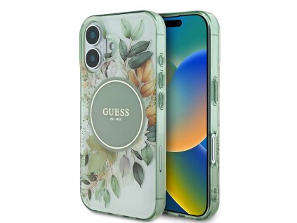44145 guess iml kvetinovy kryt s kruhom a magsafe na iphone 16 plus guhmp16mhfwbdcen zeleny