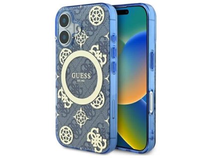 44154 guess iml pivonkovy kryt na 4g pozadi s magsafe na iphone 16 guhmp16sh4pyeeb modry