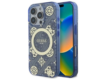 44169 guess iml pivonkovy kryt na 4g pozadi s magsafe na iphone 16 pro guhmp16lh4pyeeb modry