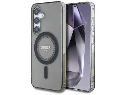 54762 guess iml rhinestones magsafe guhms25spftdtek kryt pre samsung galaxy s25 cierny