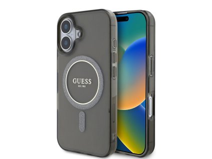 47151 guess iml trblietavy kruhovy kryt s magsafe na iphone 16 plus guhmp16mhfgerek cierny