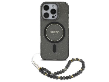 44280 guess iml trblietavy kryt s perlovou snurkou a magsafe na iphone 16 pro guhmp16lhgcrelsk cierny