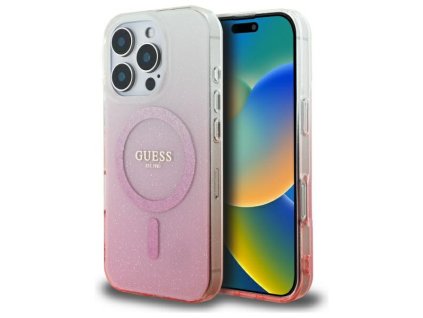 44346 guess iml trblietavy prechodovy kryt s magsafe na iphone 16 pro guhmp16lhgrcelp ruzovy
