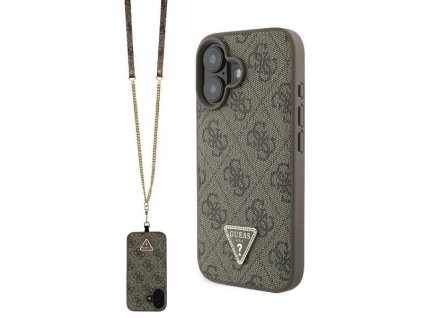 43212 guess kozeny crossbody kryt leather metal logo strass na iphone 16 guhcp16sp4tdscpw hnedy