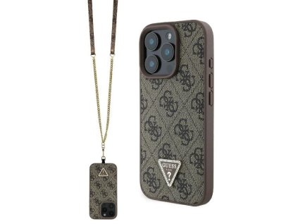 43203 guess kozeny crossbody kryt leather metal logo strass na iphone 16 pro max guhcp16xp4tdscpw hnedy
