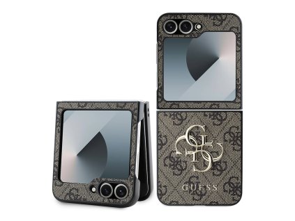 49014 guess kozeny obal 4g metal logo guhczf64gmgbr samsung galaxy z flip6 hnedy