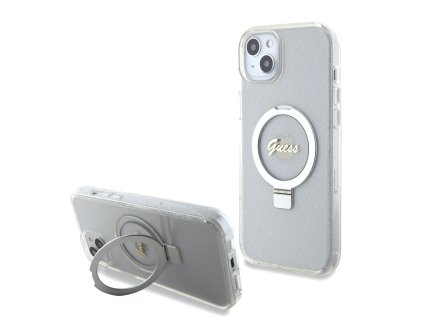 43221 guess kruzkovy drziak script glitter s magsafe na iphone 15 plus guhmp15mhrsgsd priehladny