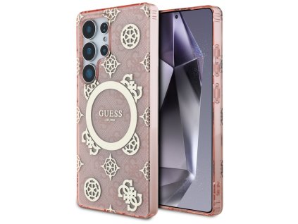 57837 guess kryt iml peony on 4g background s magsafe pre samsung galaxy s25 ultra ruzovy