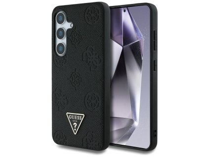 56523 guess peony grained hot stamp triangle logo magsafe guhms25spgbtmk ochranny kryt pre samsung galaxy s25 cierny