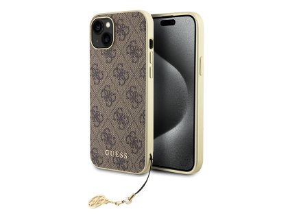 45246 guess pevny kryt 4g charms collection na iphone 15 plus guhcp15mgf4gbr hnedy