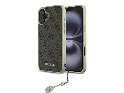 46719 guess pevny kryt 4g charms collection na iphone 16 plus guhcp16mgf4gbr hnedy